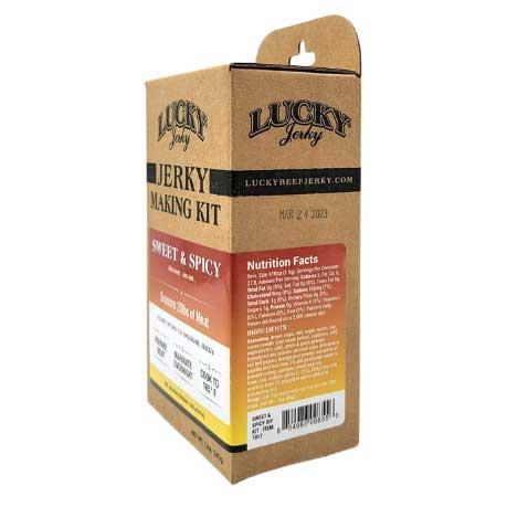Jerky Making Kit | 12 oz. Box | Sweet & Spicy Flavor | Perfect Blend Of Teriyaki, Brown Sugar, & A Dash Of Red Pepper Heat  | Detailed Instructions Included | Sweet And Savory Flavor | Fun Family Project | Nebraska Jerky | Seasons 20 LBS. Of Meat