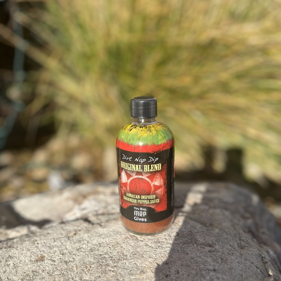 Dirt Nap Dip Original Blend Hot Sauce | 8 oz. Bottle | Jamaican-Inspired | You Buy, We Give 100% | Mystic Rhoads Productions