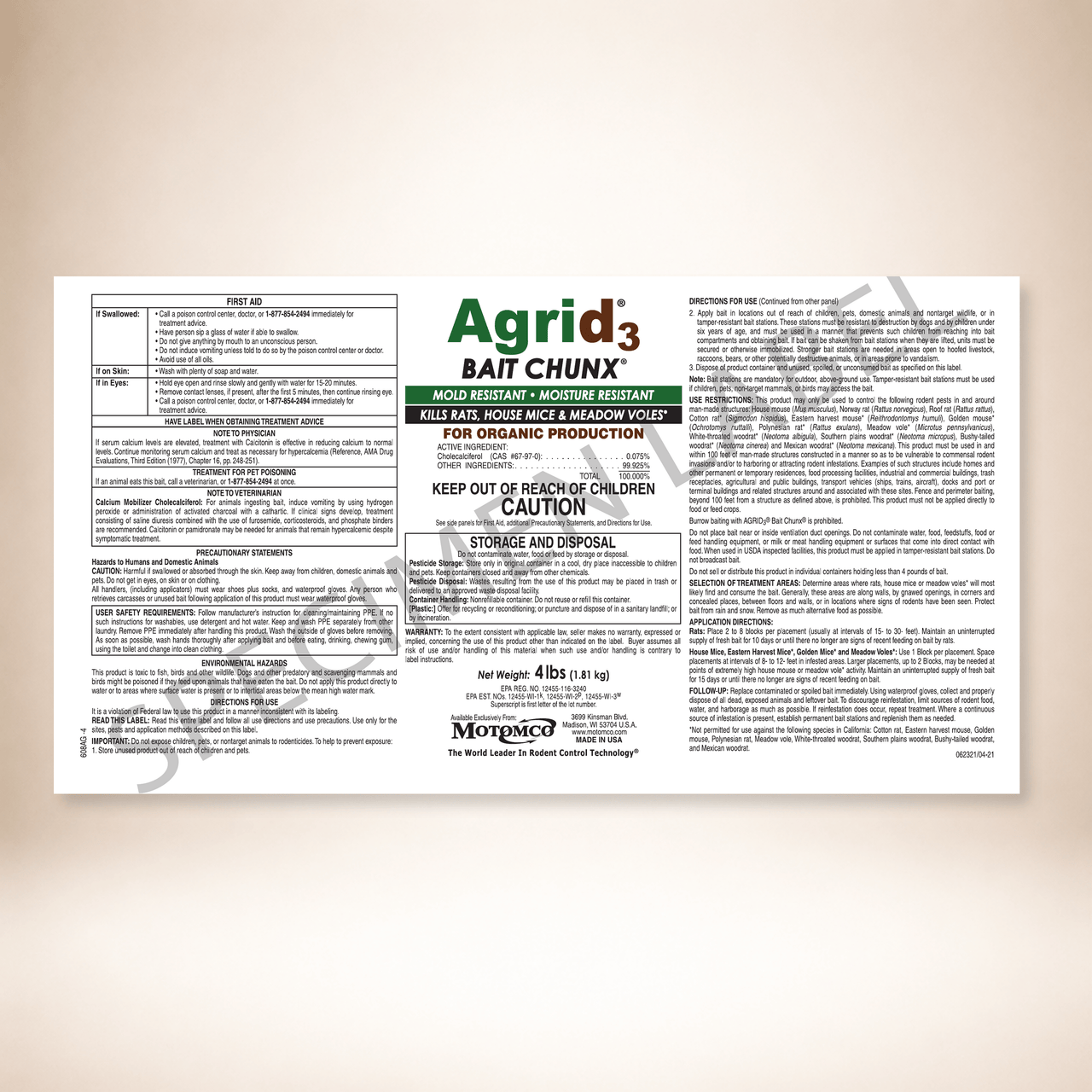 Agrid3 Mouse & Rat Bait Chunx (4 lb Pail)