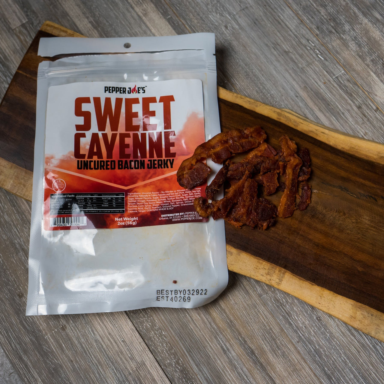 Sweet Cayenne Uncured Candied Bacon Jerky