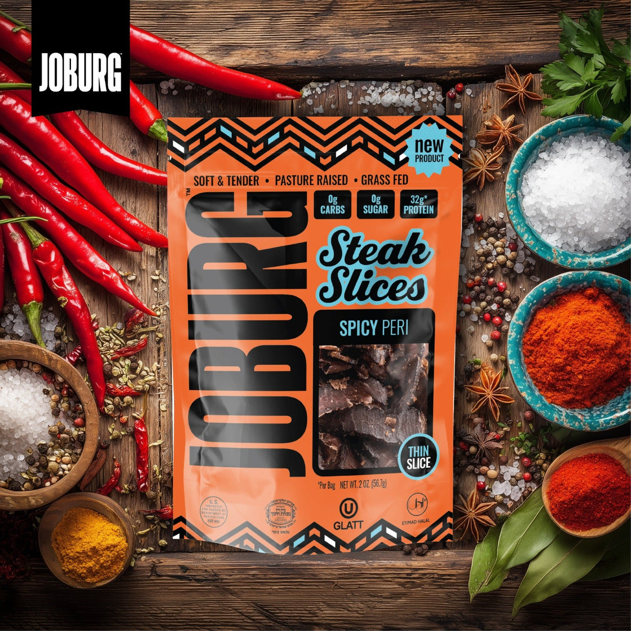 Spicy Peri Peri Beef Biltong Steak Slices