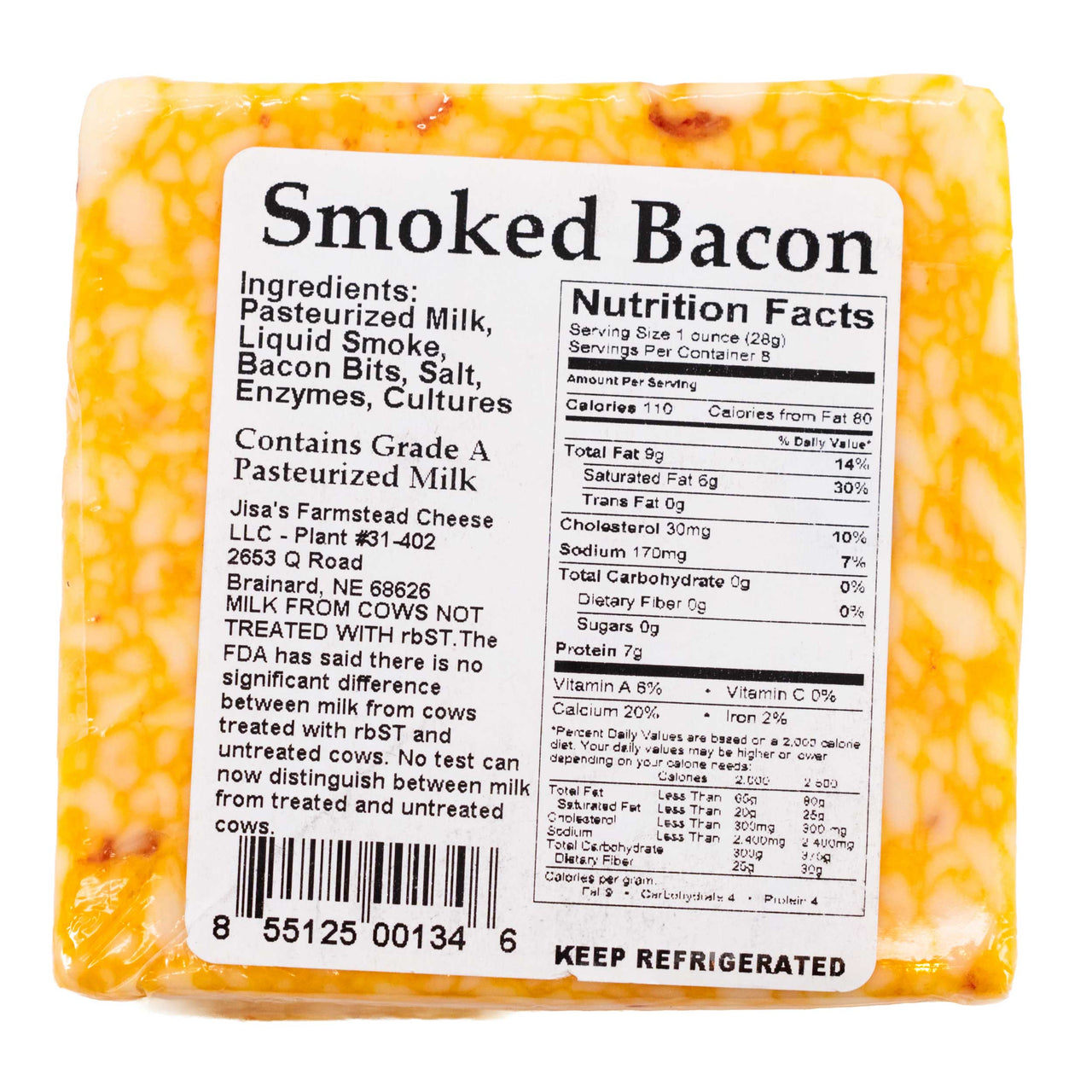 Best Nebraska Farmstead Cheese 6 Piece Sampler | Garlic Pepper, Cheddar, Havarti, Jalapeno, Spinach & Artichoke, Bacon | Hand-Cut and Carefully Aged