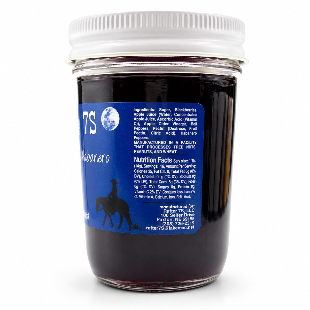 Blackberry Habanero Jelly | 8 oz. | Sweet & Spicy Jelly | Hand-Picked Berries | Fresh Flavor | Made in Paxton, NE | Rafter 7S