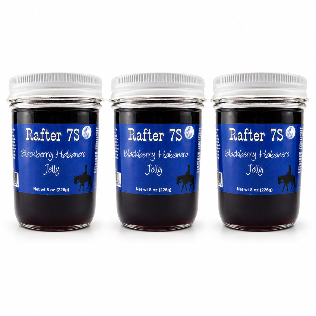 Blackberry Habanero Jelly | 8 oz. | 3 Pack | Fruity Spice | Hand-Picked Berries | Sweet & Spicy Jelly | Made in Paxton, NE | Rafter 7S