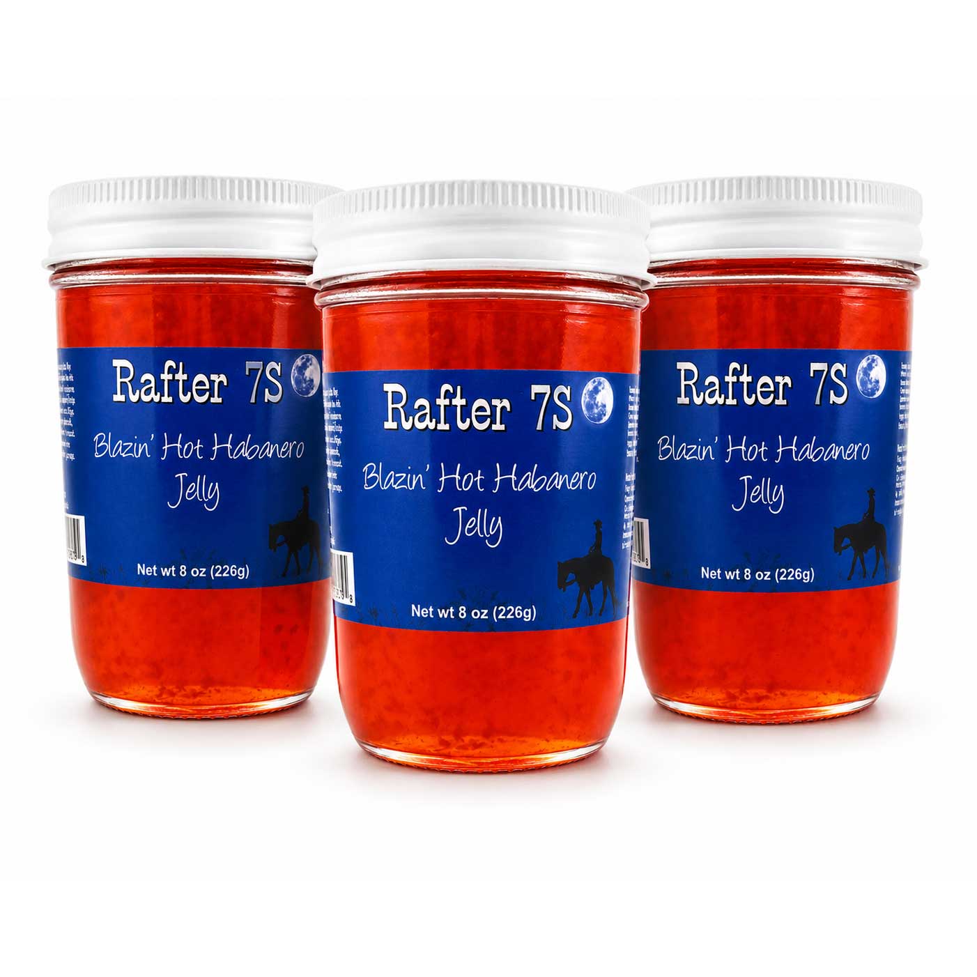Blazin' Hot Habanero Jelly | 8 oz. | 3 Pack | Flaming Fruit Jelly | Cream Cheese Dip | Made in Paxton, NE | Rafter 7S