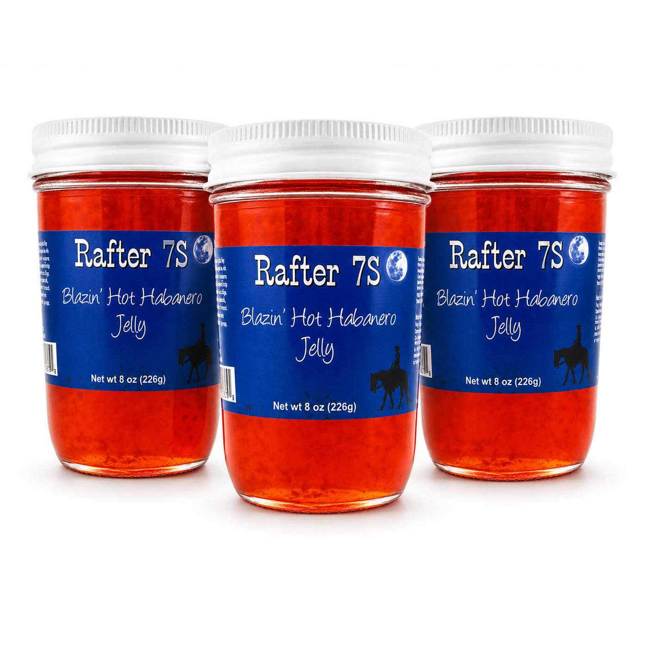 Blazin' Hot Habanero Jelly | 8 oz. | 3 Pack | Flaming Fruit Jelly | Cream Cheese Dip | Made in Paxton, NE | Rafter 7S