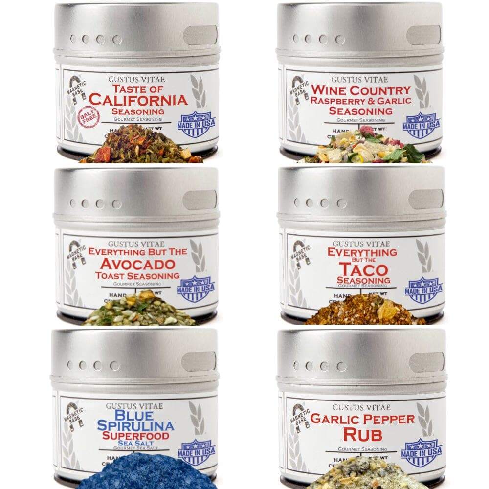 California Seasonings Gift Set - Tastes of California - Artisanal Spice Blends Six Pack