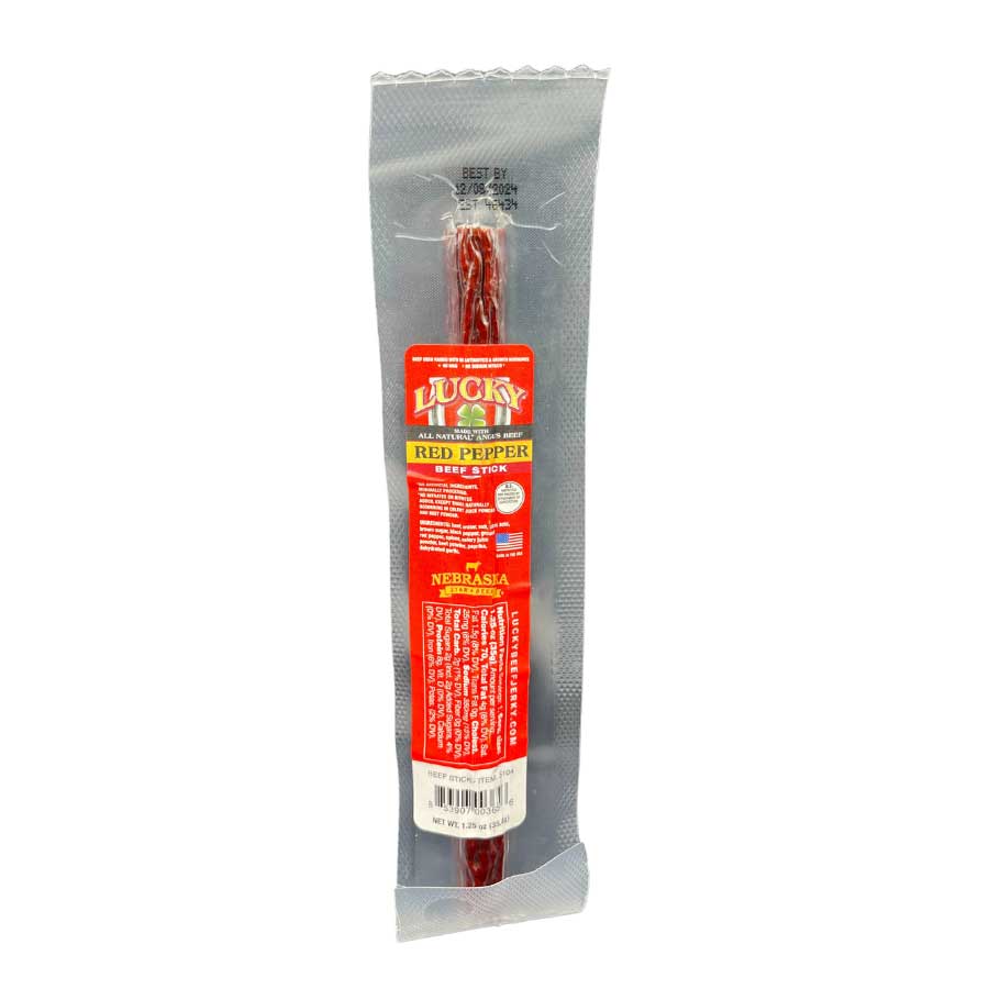 Red Pepper Beef Stick | 1.25 oz. | Mouthwatering Combination Of Hot, Sweet, & Premium All Natural Beef | Perfect For Spice Lovers | Spicy Snack | All Natural | Nebraska Beef | Expertly Cooked & Seasoned | Lean, Tender Beef