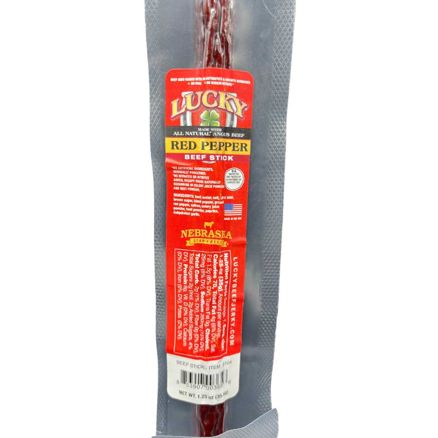 Red Pepper Beef Stick | 1.25 oz. | Mouthwatering Combination Of Hot, Sweet, & Premium All Natural Beef | Perfect For Spice Lovers | Spicy Snack | All Natural | Nebraska Beef | Expertly Cooked & Seasoned | Lean, Tender Beef