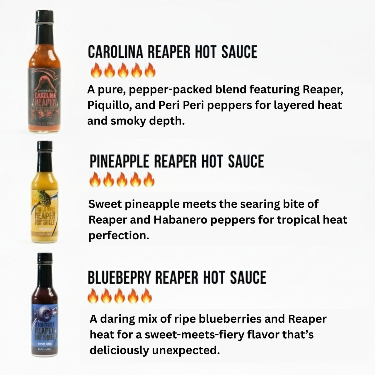 Carolina Reaper Hot Sauce Gift Box - 3-Pack Variety Set