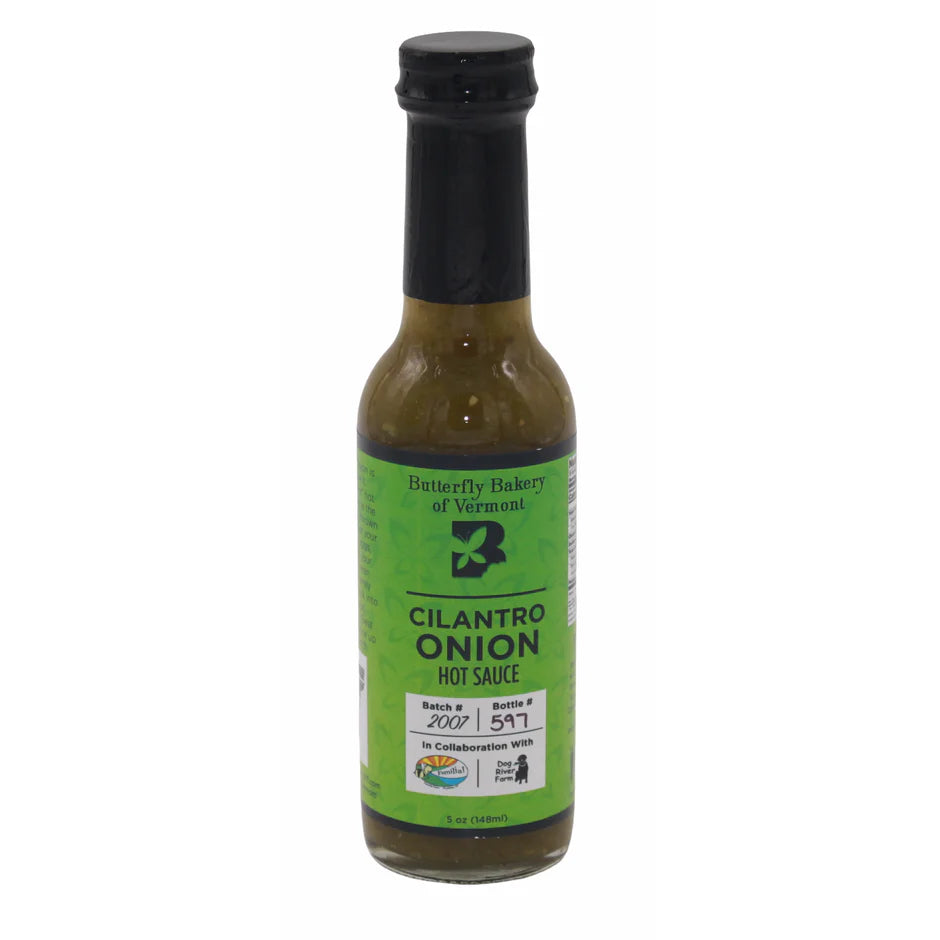 Butterfly Bakery Vermont Cilantro Onion Hot Sauce 5 oz.