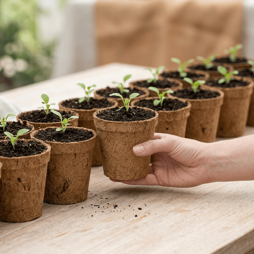 Coconut Fiber Round Pots - 2.25" (Pack of 12)