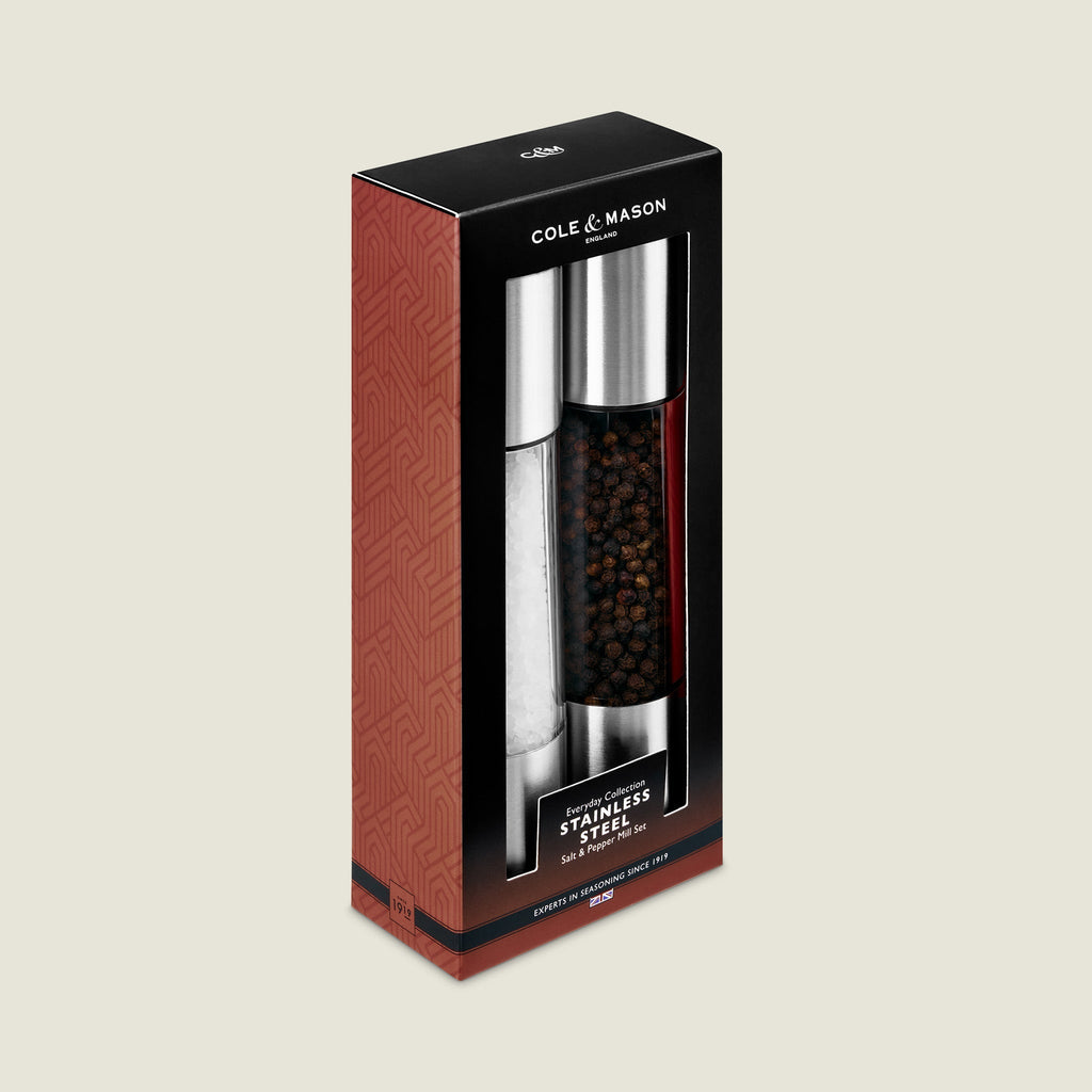Cole & Mason Everyday Stainless Steel Salt & Pepper Mill Set