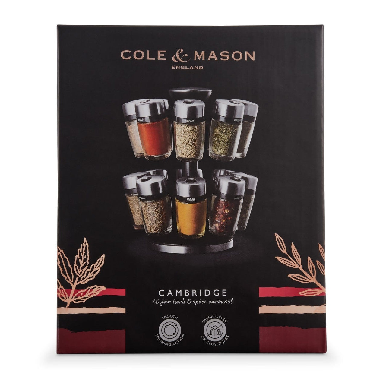 Cole & Mason Cambridge Herb & Spice Carousel - 16 Jar