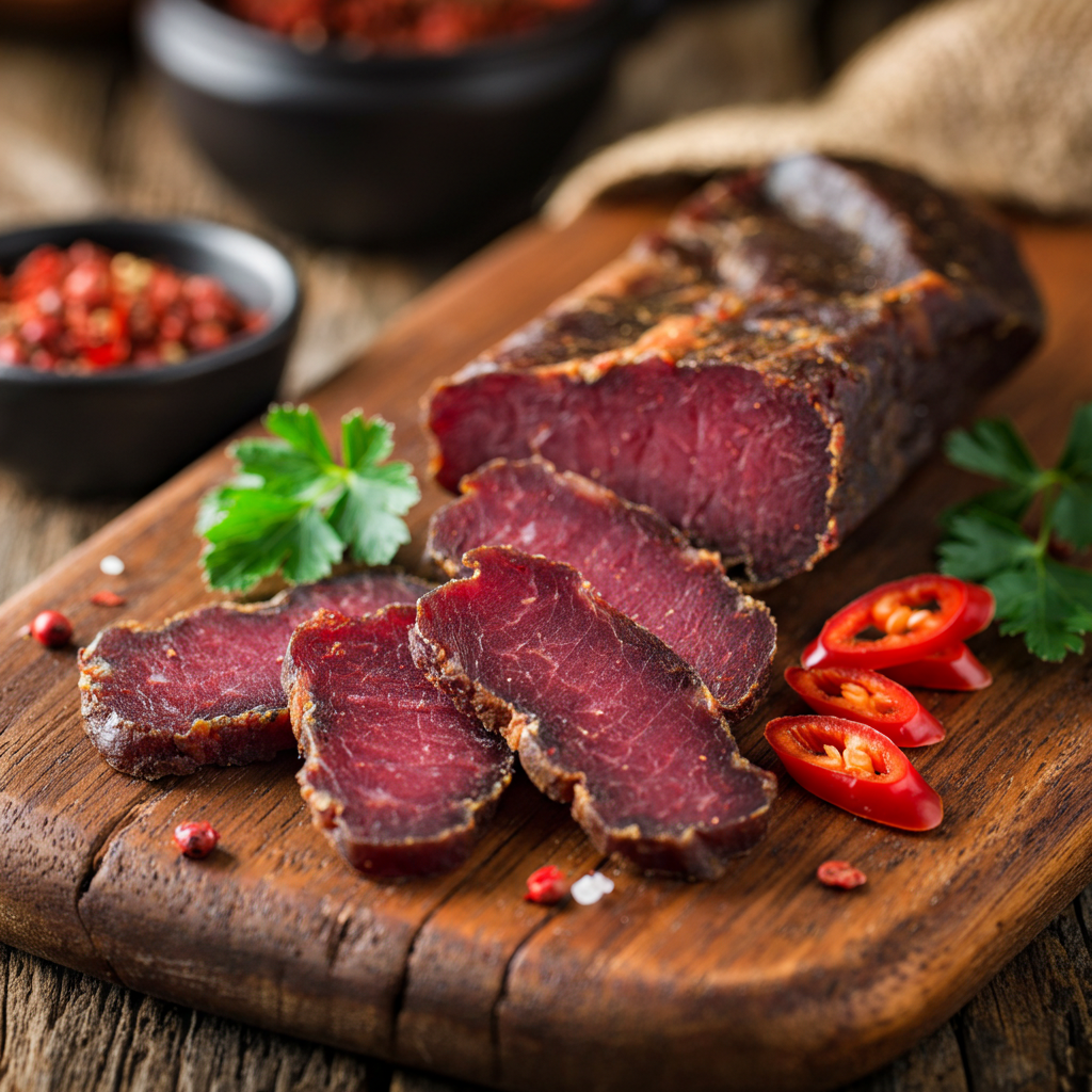 Spicy Peri Peri Beef Biltong Steak Slices - 12 Pack