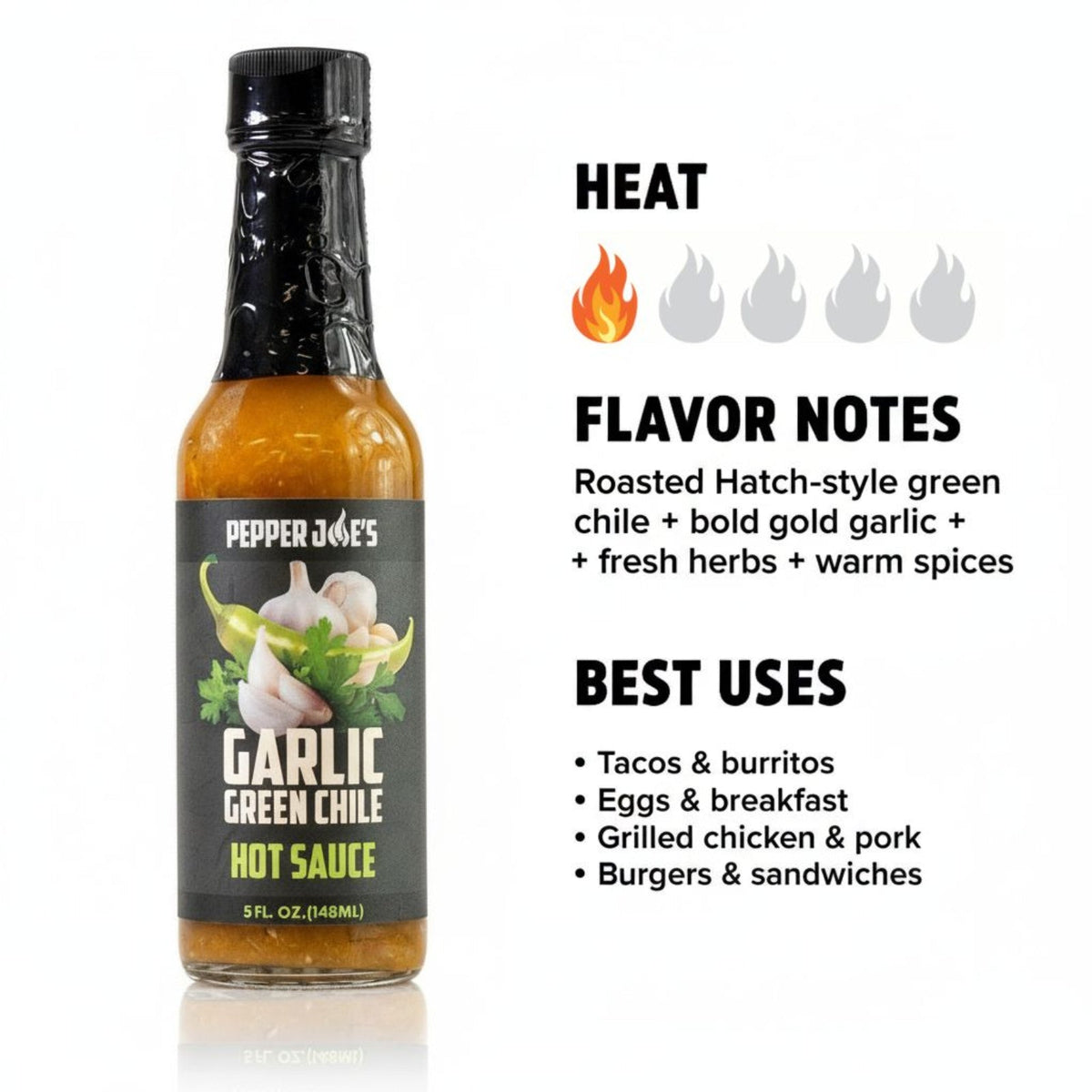 Garlic Green Chile Hot Sauce - 5 oz