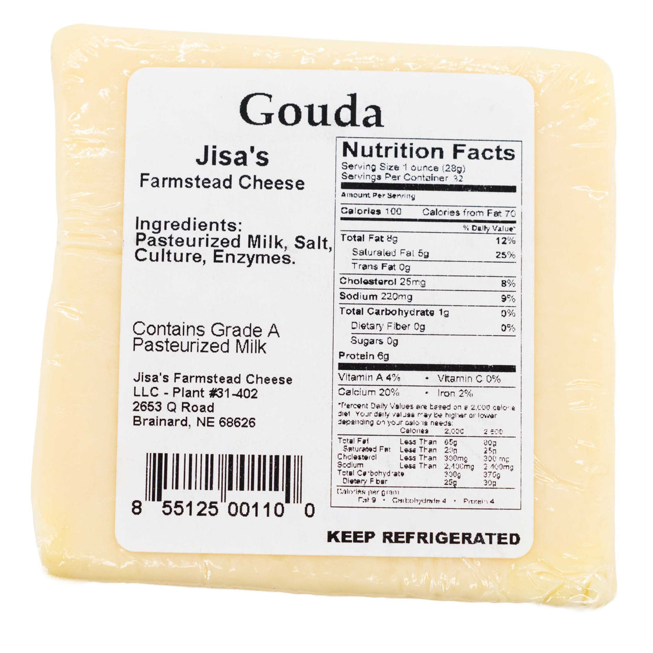 Best Nebraska Farmstead Cheese Block 3 Piece Sampler | Gouda, Smoked Bacon, Jalapeno | Made in Small Batches | Hand-Cut and Carefully Aged
