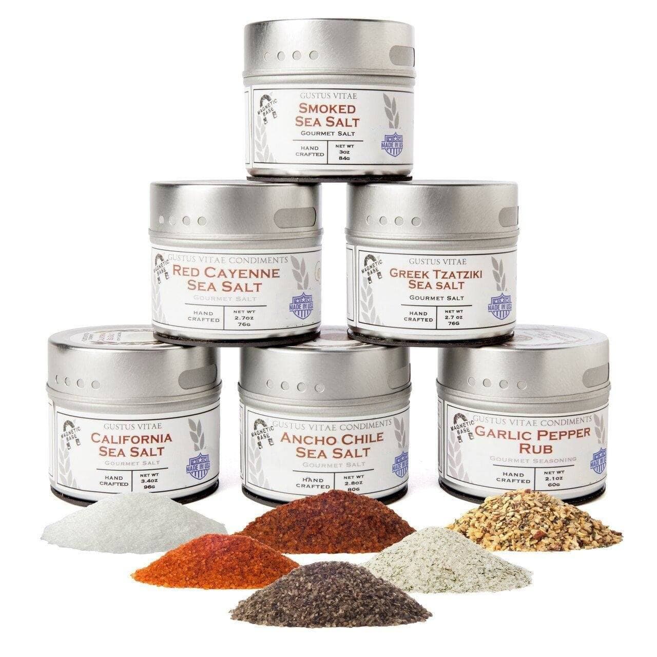 Gourmet Finishing Sea Salts and Rubs Collection - 6 Tins