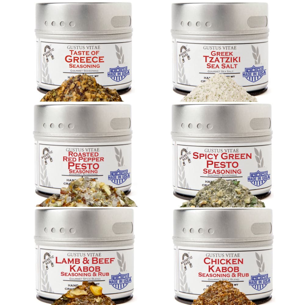 Greek Seasoning Gift Set - Tastes of Greece - Artisanal Spice Blends Six Pack