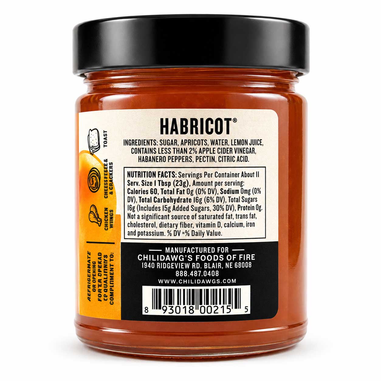 Habricot Pepper Spread | 9 oz | Gluten Free | Chili Dawg's Foods of Fire