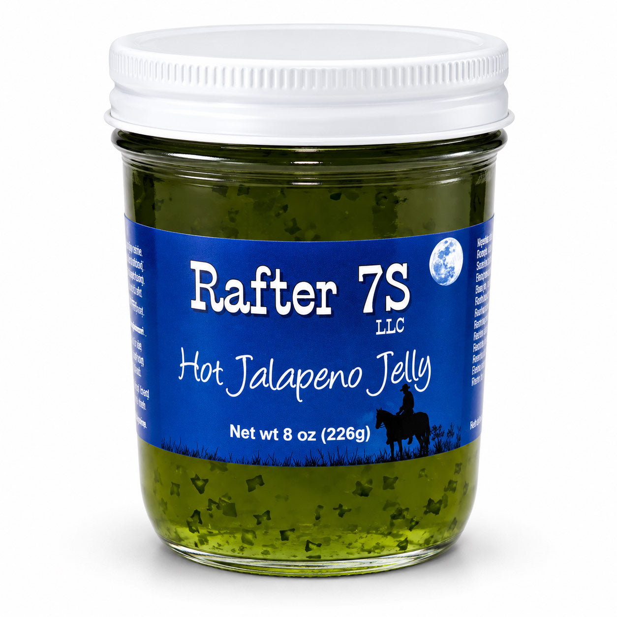 Hot Jalapeno Jelly | 8 oz. | 3 Pack | Spicy Jelly | Fresh Jalapeños | No Preservatives | Made in Paxton, NE | Rafter 7S