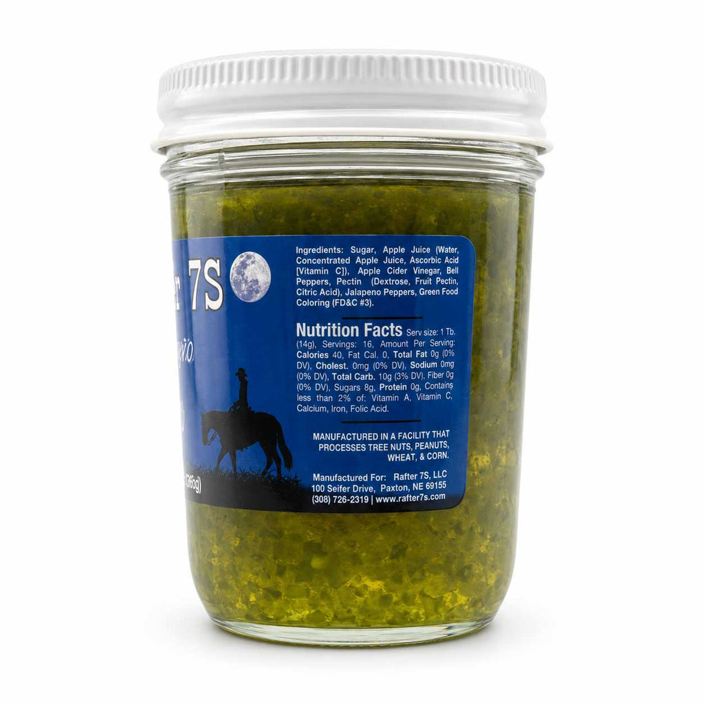 Jalapeno Jelly | 8 oz. Jar | All Natural | Nebraska Jelly | Mix With Sour Cream And Use As A Dip | Meat Glaze | Burst Of Spicy Flavor | Mild Spice