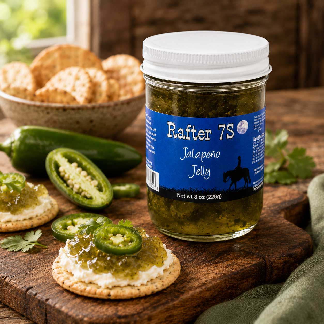 Jalapeno Jelly | 8 oz. Jar | All Natural | Nebraska Jelly | Mix With Sour Cream And Use As A Dip | Meat Glaze | Burst Of Spicy Flavor | Mild Spice