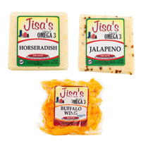 Best Nebraska Farmstead Cheese 3 Piece Sampler | Jalapeno, Buffalo Wing, BLVD Tank 7 Farmhouse Ale | Made in Small Batches