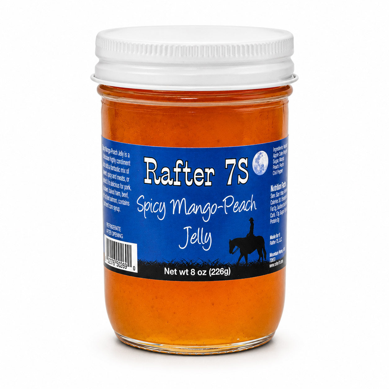 Spicy Mango-Peach Jelly | 8 oz. | 3 Pack | Tangy With A Hint of Spice | Fresh Fruit Flavor | Made in Paxton, NE | Rafter 7S
