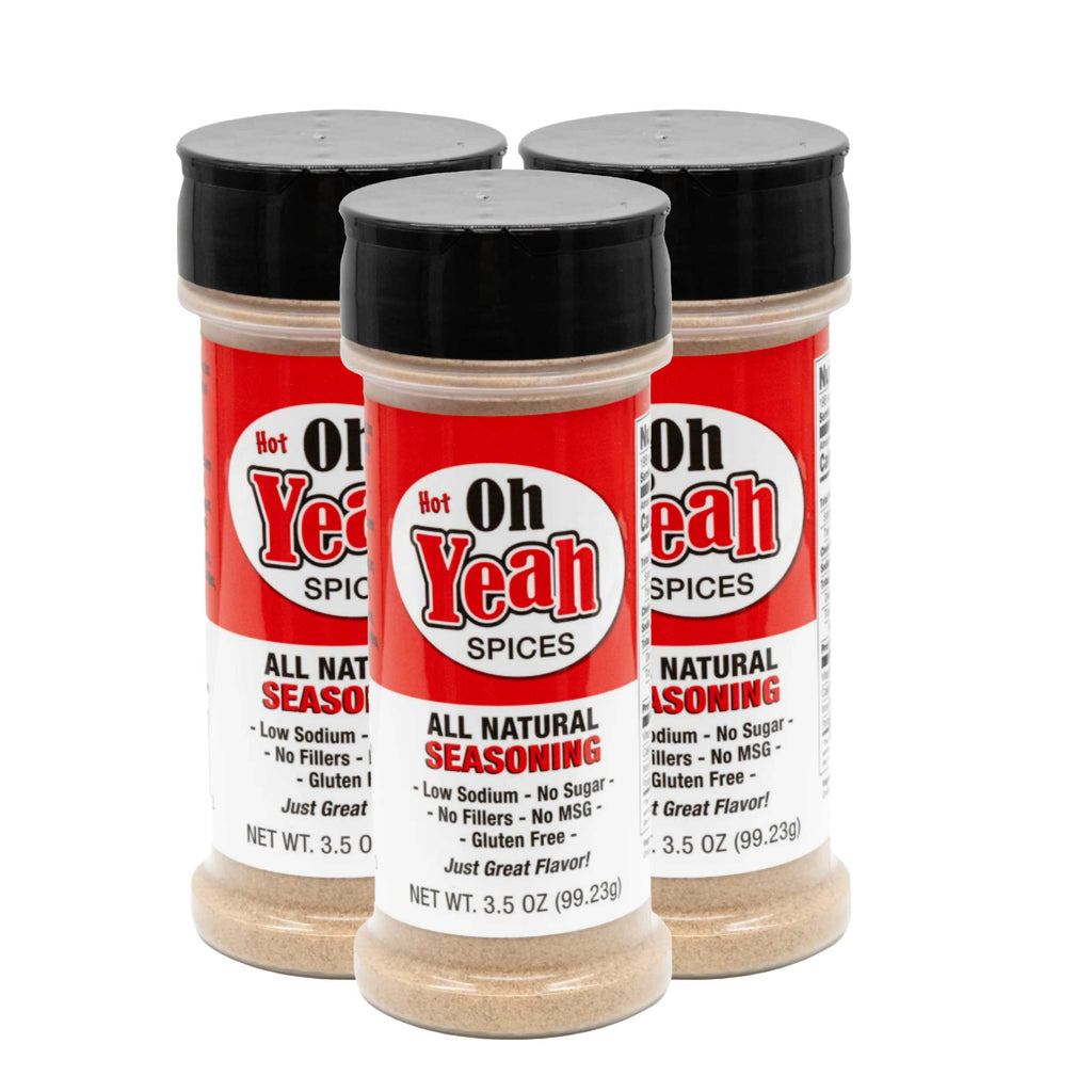 Hot All Natural Spice | Pack of 3 | 3.5 oz. Bottle | 12 All-Natural Herbs | Low Sodium | Gluten and Sugar Free | A Taste of Nebraska | No MSG or GMOs | Great for Meat, Veggies, Soups, Cheeses, and Pizza | Packed With Flavor | Delicious and Nutritious
