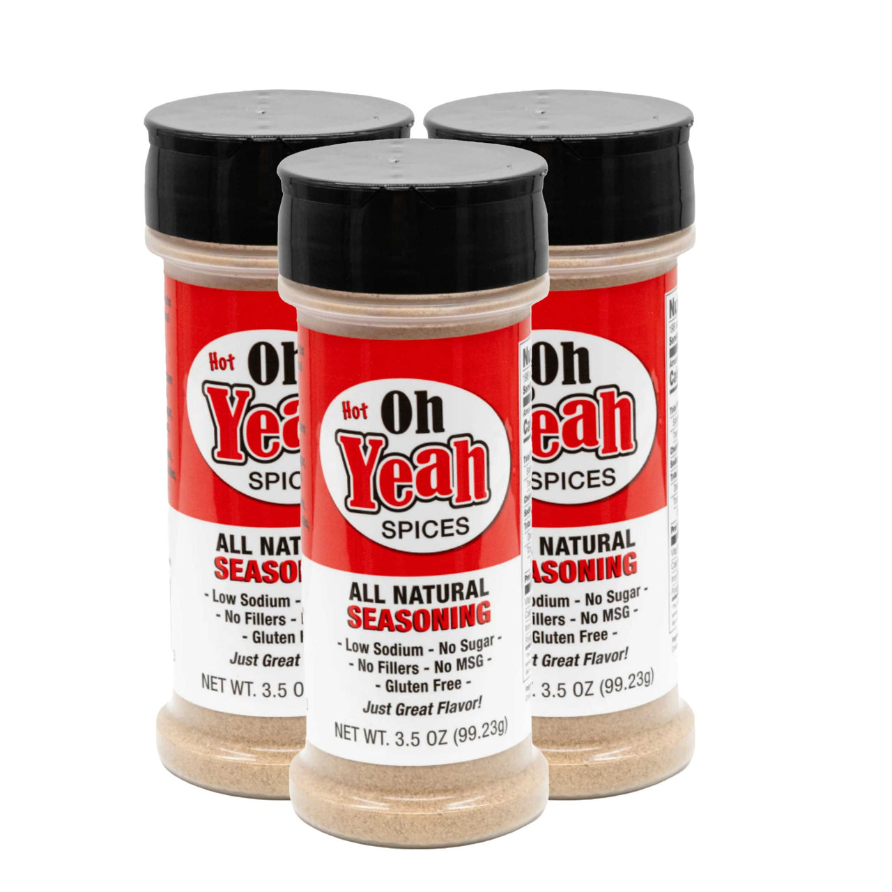 Hot All Natural Spice | Pack of 3 | 3.5 oz. Bottle | 12 All-Natural Herbs | Low Sodium | Gluten and Sugar Free | A Taste of Nebraska | No MSG or GMOs | Great for Meat, Veggies, Soups, Cheeses, and Pizza | Packed With Flavor | Delicious and Nutritious
