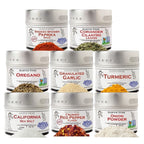 Pantry Starter Kit | Essential Spices, Seasonings, Salts | 8 Magnetic Tins | Gustus Vitae