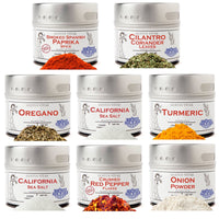 Pantry Starter Kit | Essential Spices, Seasonings, Salts | 8 Magnetic Tins | Gustus Vitae