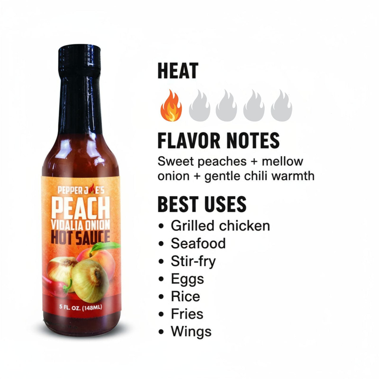 Peach Vidalia Onion Hot Sauce