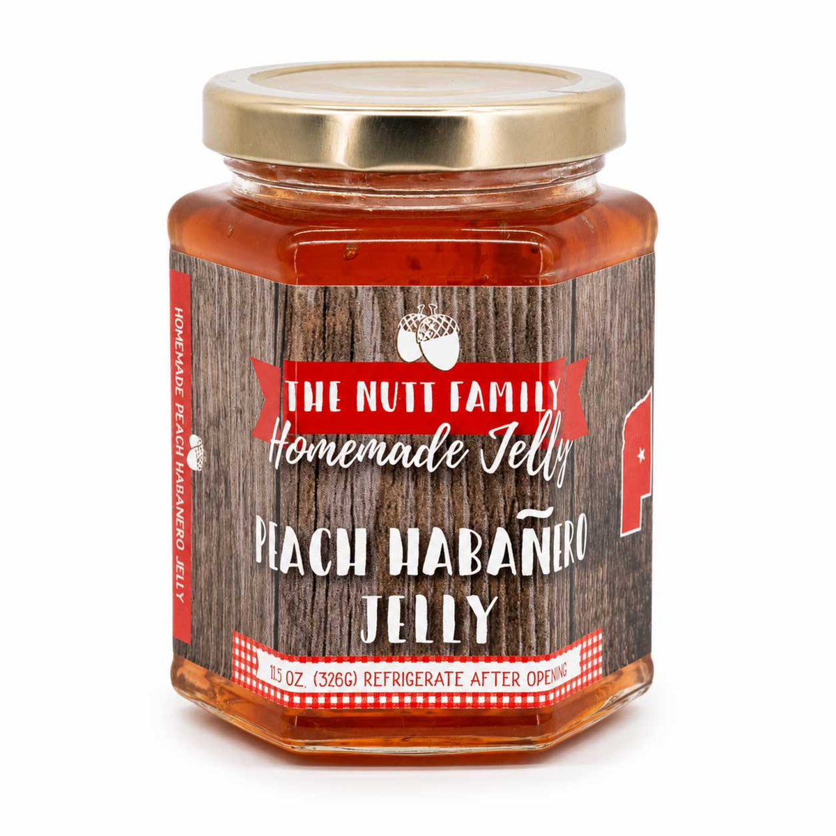 Peach Habanero Jelly | 11.5 oz. Jar | Made with Fresh Peaches | Spicy Fruit Spread | Made in Ravenna, NE | Nutt Family Jams and Jellies
