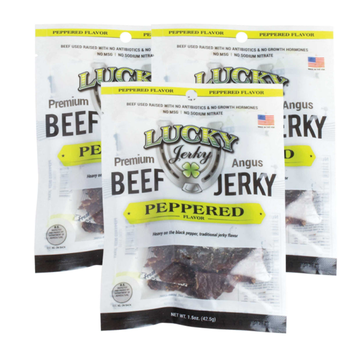 Black Pepper Beef Jerky | 1.5 oz. Bag | Pack of 3 | Premium Beef Jerky | Made in Holdrege, NE | Nebraska Star Beef