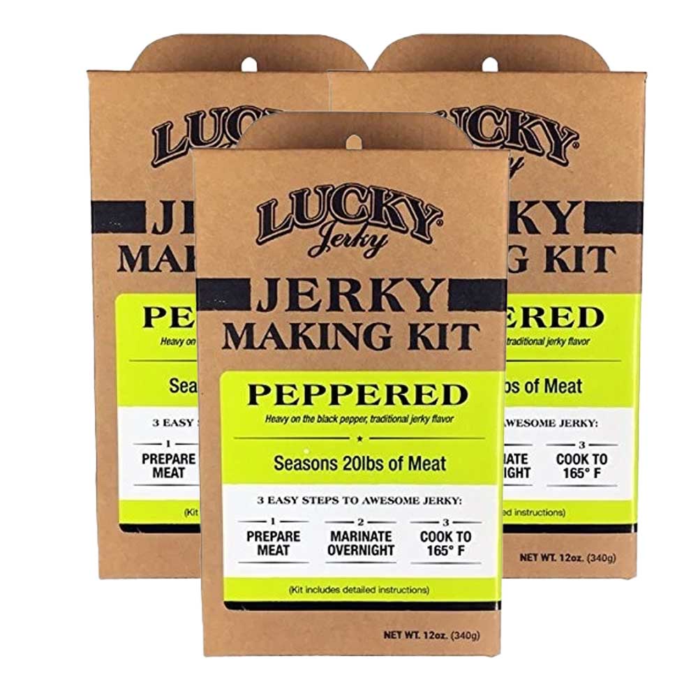 Jerky Making Kit | Pack fo 3 | 12 oz. Box | Black Pepper Flavor | Easy To Make | Designed To Accent The Flavor Of Meat | Bold Black Pepper Taste With Hints Of Garlic & Onion | Perfect Amount Of Zing  | Seasons 20 LBS. Of Meat