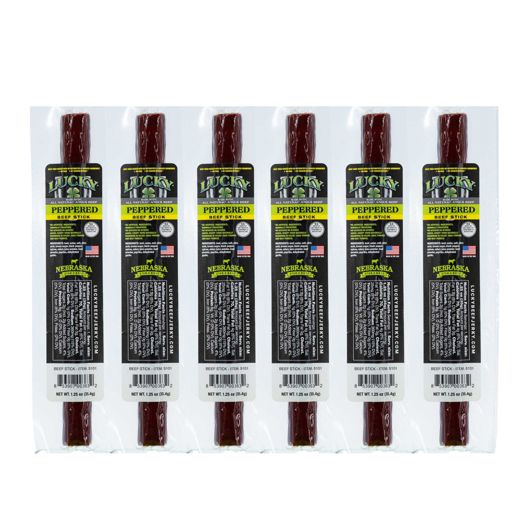 Black Pepper Beef Stick | 1.25 oz. | Pack of 6 | All Natural Angus Beef | Perfectly Seasoned | Made in Holdrege, NE | Nebraska Star Beef