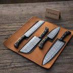 4-Piece Damascus Steel Kitchen Knife Set — Chef, Santoku, Cleaver & Utility