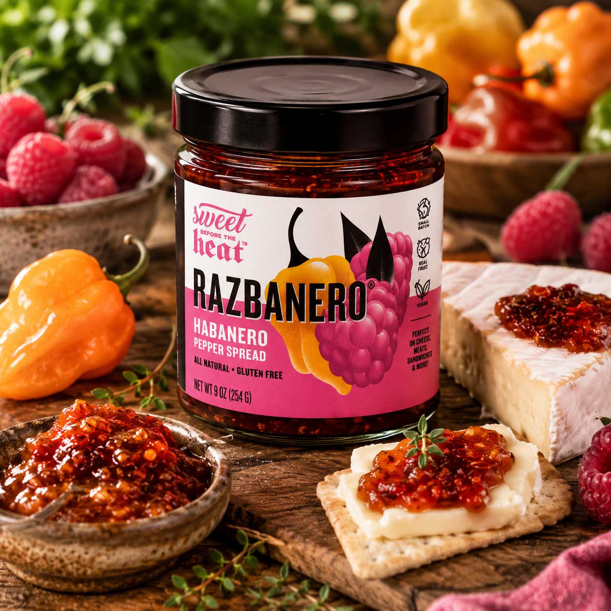 Razbanero Pepper Spread | Pack of 3 | 9 oz | Gluten Free | Chili Dawg's Foods of Fire