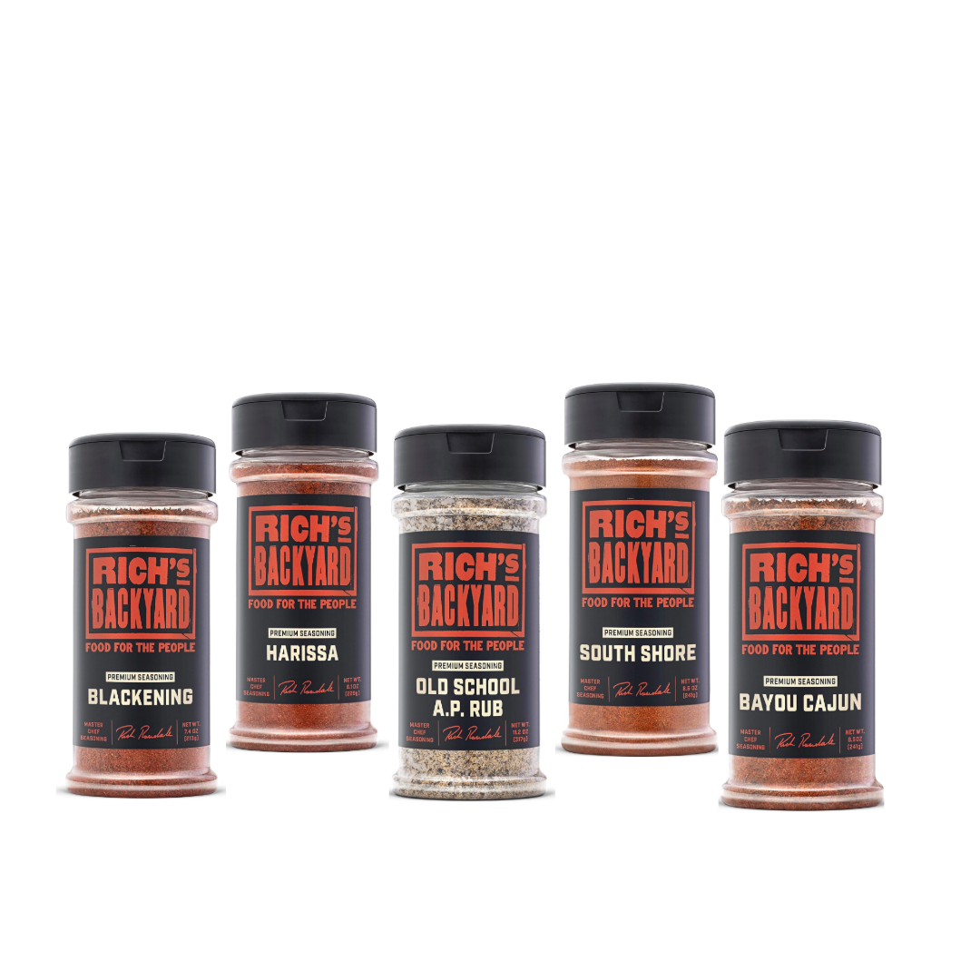Rich’s Backyard Complete Seasoning & Rub Set – Pack of 5 (9oz Each) Best By/Buy 10/25