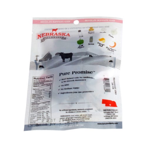 Sale Close Dated | Red Pepper Beef Jerky | 1.5 oz. Bag | Black Pepper With Hint Of Brown Sugar | Tender | Expertly Cut, Trimmed, & Seasoned | All Natural | Nebraska Jerky | Perfect Everyday Snack