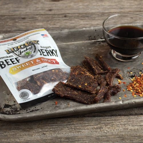 Sweet and Spicy Beef Jerky | 1.5 oz. Bag | Delicious Symphony Of Teriyaki & Red Pepper Flakes | High Protein Snack | Expertly Cooked, Trimmed, & Seasoned | Single Sourced Cattle | All Natural Jerky | Big, Bold Flavor | 6 Pack | Shipping Included