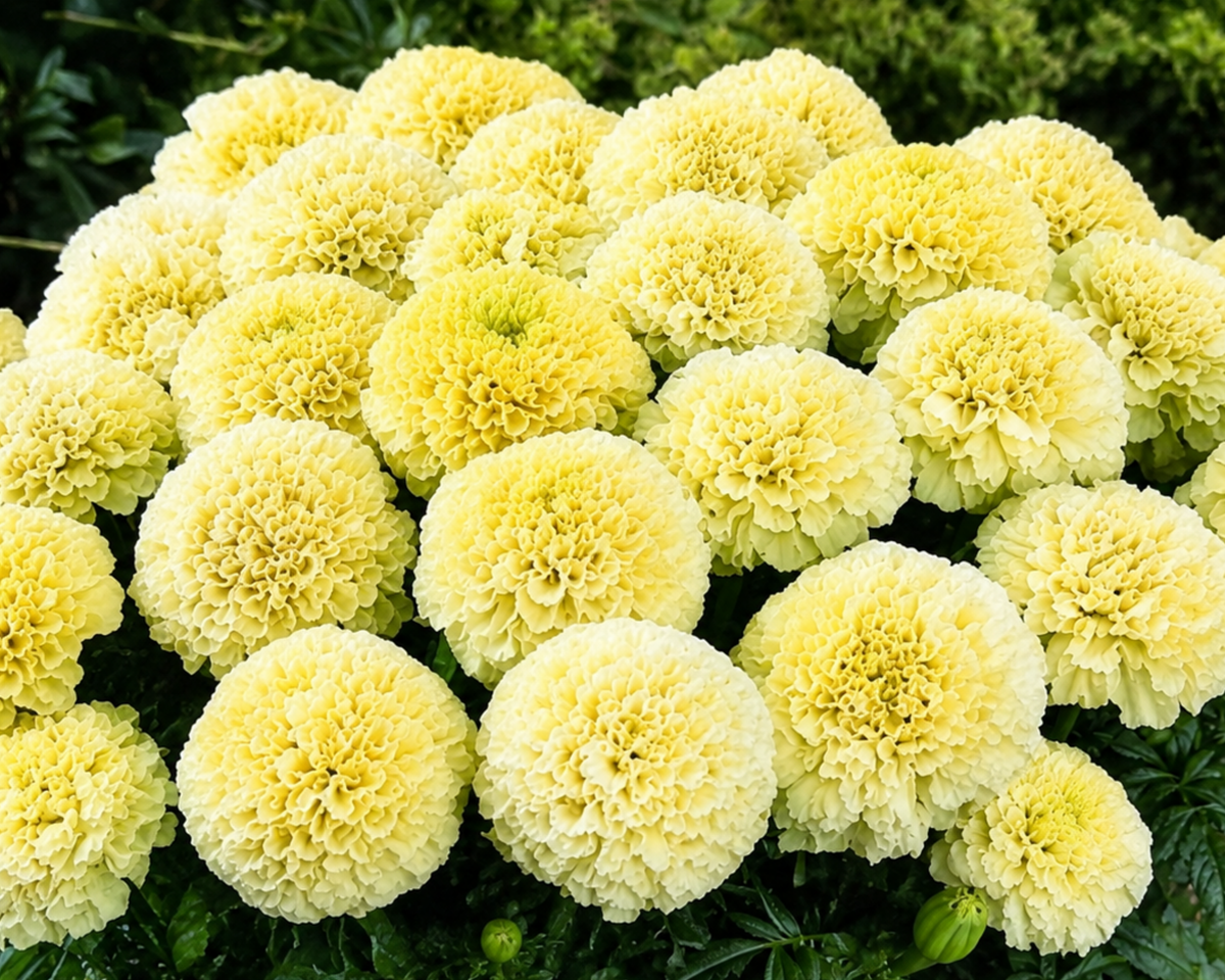 Vanilla Cream Hybrid Marigold Seeds