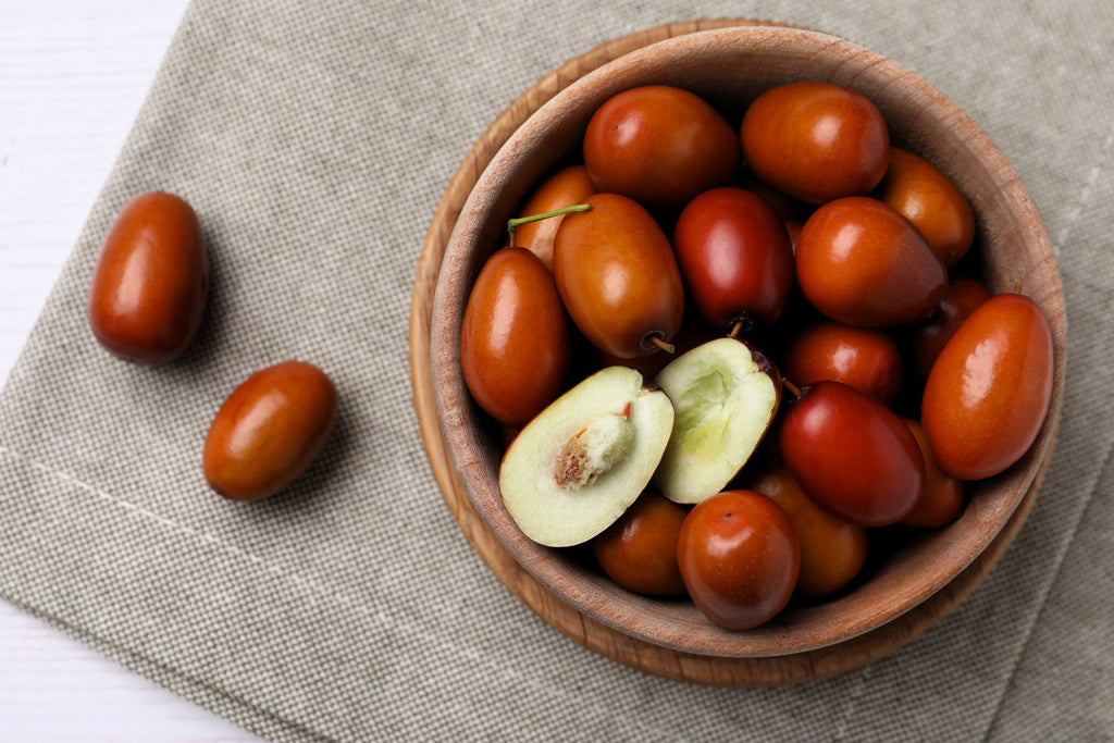 20 RED Chinese DATE TREE Edible Fruit Jujube Ziziphus Jujuba Yellow Flower Seeds