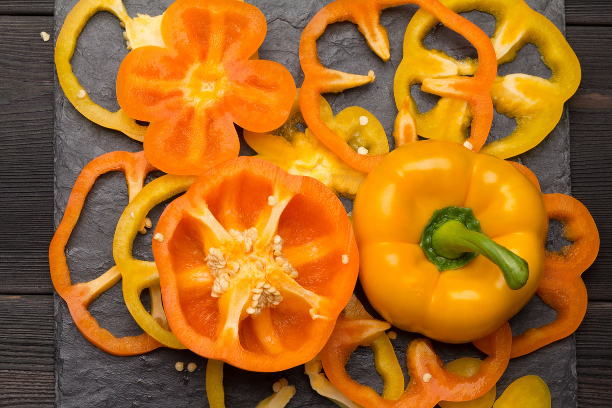 50 ORANGE Sun BELL PEPPER Sweet Capsicum Vegetable Seeds