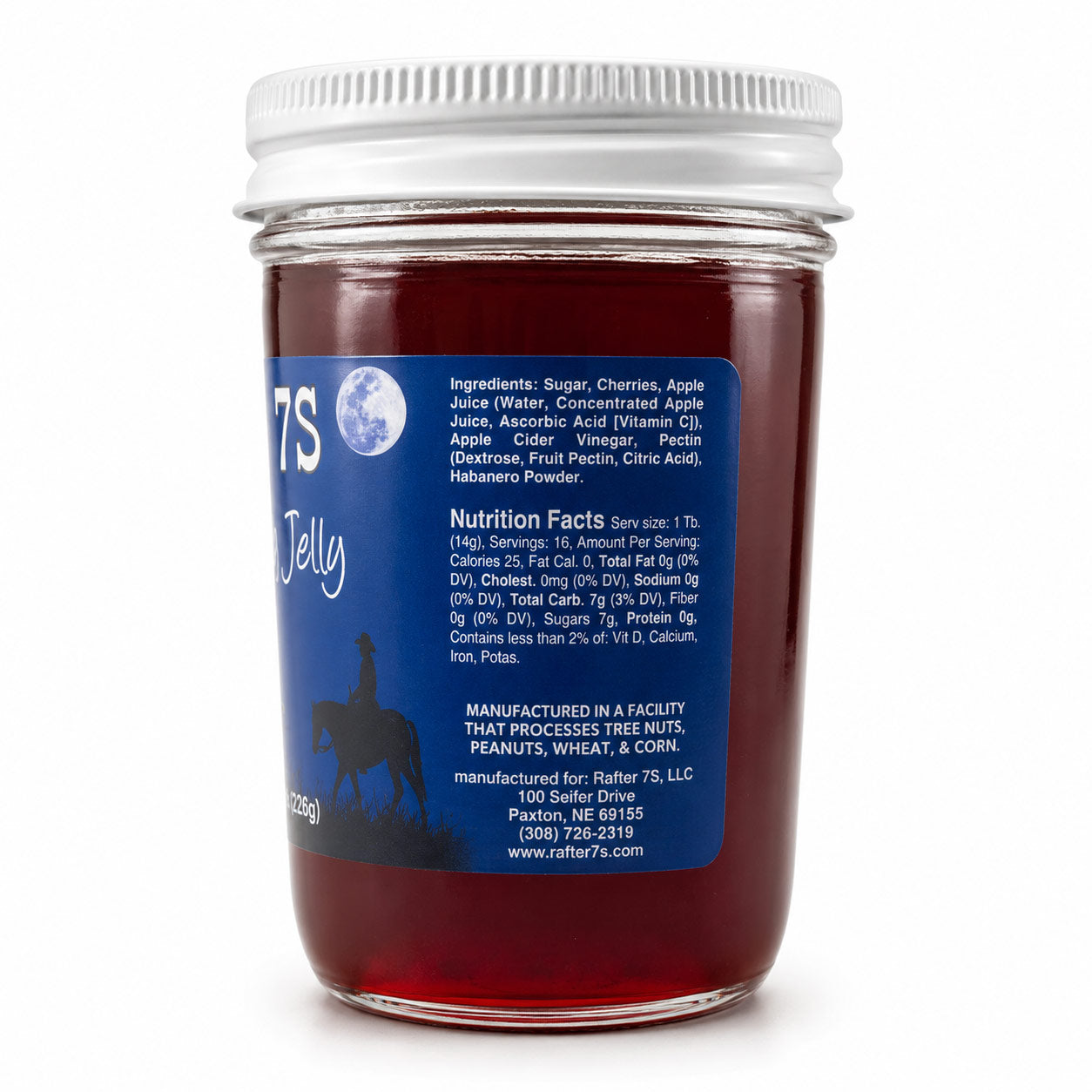 Spicy Cherry Jelly | 8 oz. Jar | 3 Pack | Sweet & Spicy Jelly Spread | Fresh Cherries | Made in Paxton, NE | Rafter 7S