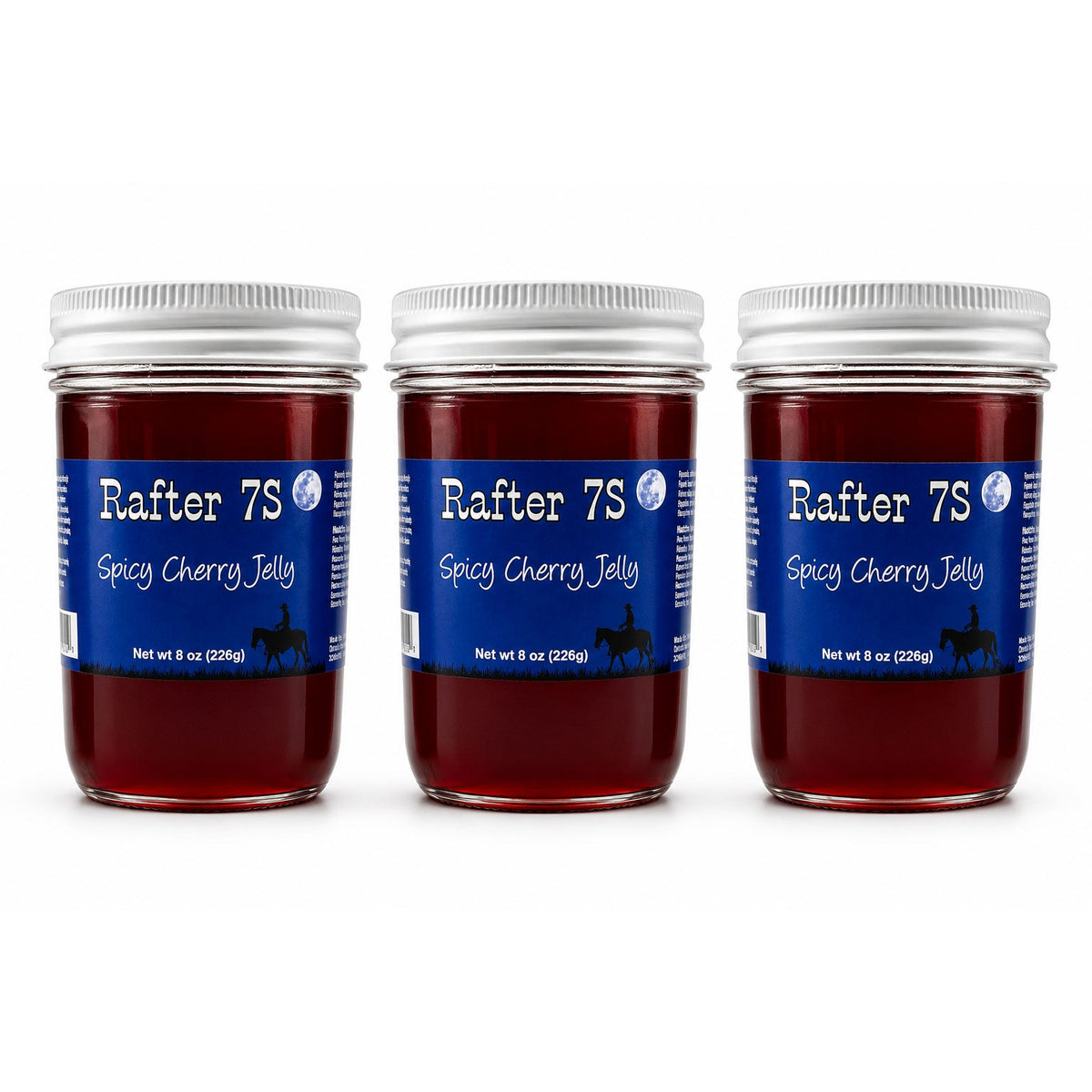 Spicy Cherry Jelly | 8 oz. Jar | 3 Pack | Sweet & Spicy Jelly Spread | Fresh Cherries | Made in Paxton, NE | Rafter 7S