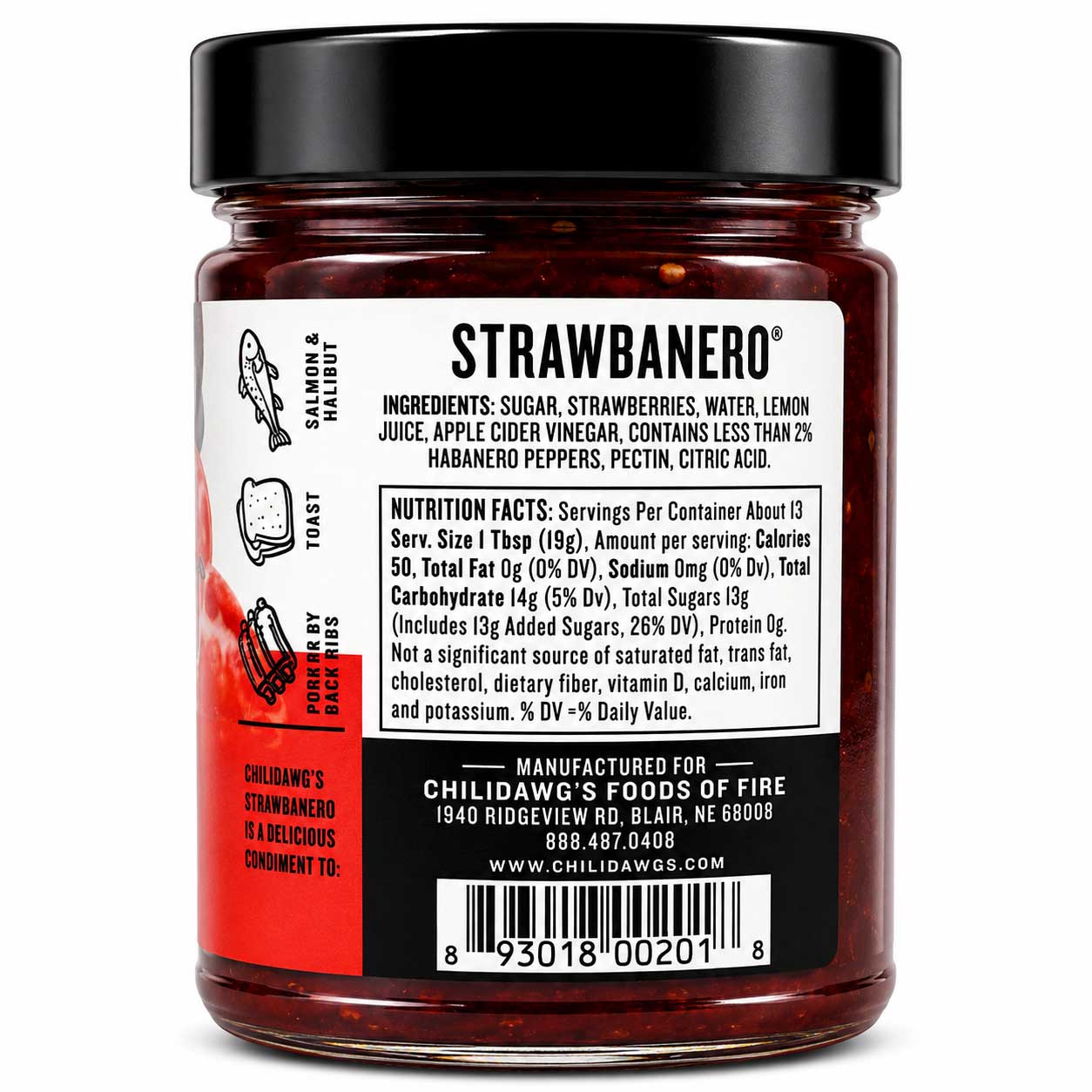 Strawbanero Pepper Spread | Pack of 3 | 9 oz | Gluten Free | Chili Dawg's Foods of Fire