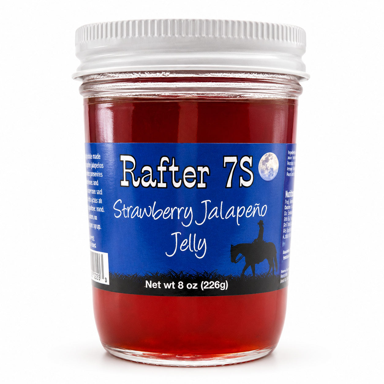 Strawberry Jalapeno Jelly | 8 oz. Jar | Sweet & Spicy Jelly | Fresh Strawberry & Jalapeno Blend | Made in Paxton, NE | Rafter 7S
